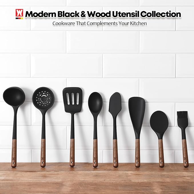 WAGENSTEIGER Silicone Slotted Large Spatula: Cooking Turner with Wooden Handle for Flipping and Lifting, Heat Resistant Cookware, BPA Free, Protects Surfaces with Gentle Head Design