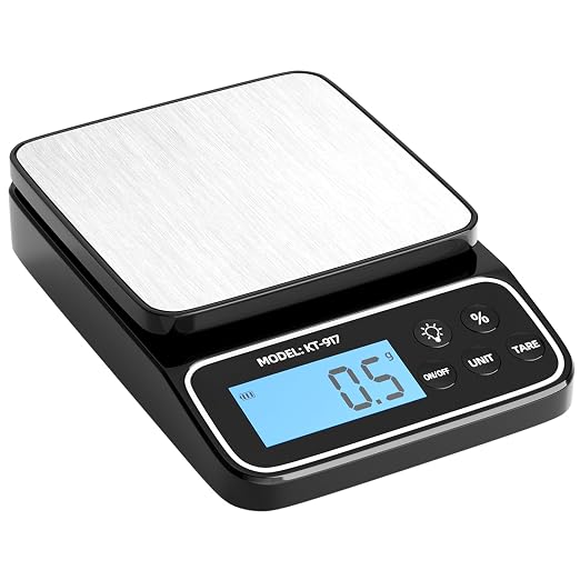Digital Kitchen Scale Rechargeable, 5kg/11lb Food Bakery Scale with Percentage Function, Tare Function