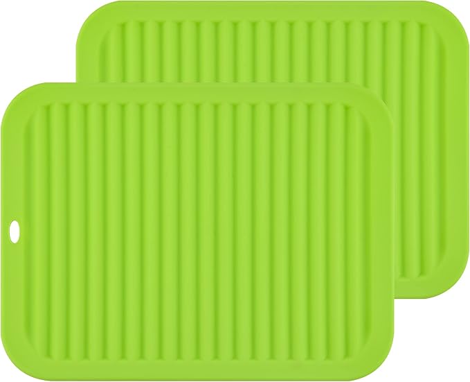 Silicone Trivet for Hot Dishes Pots and Pans, Hot Pad for Kitchen, Non Slip Silicone Pot Holder Trivet Mat, Waterproof Heat Resistant Mats for Counter, Flexible Hot Pads Mat Green