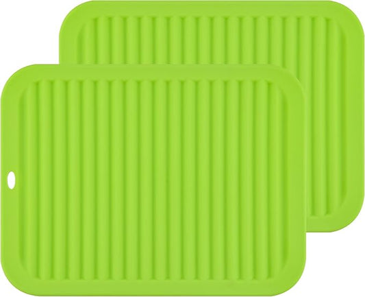 Silicone Trivet for Hot Dishes Pots and Pans, Hot Pad for Kitchen, Non Slip Silicone Pot Holder Trivet Mat, Waterproof Heat Resistant Mats for Counter, Flexible Hot Pads Mat Green