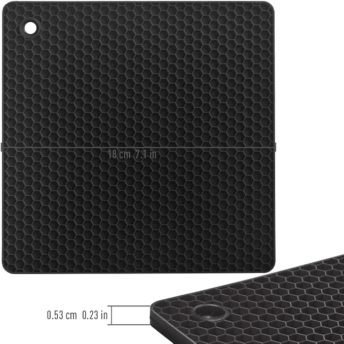 homEdge Silicone Square Trivets Mat, 6 Packs Multipurpose Non Slip Heat Resistant Pot Holder-Assorted Color