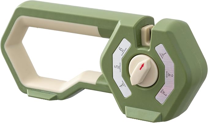 6-Stage Knife Sharpener - Premium Kitchen Knife Sharpeners - Adjustable Handheld Manual Knife Sharpeners for Kitchen Knives, Scissor and Chef Knife.Easy for beginners to use (GREEN)