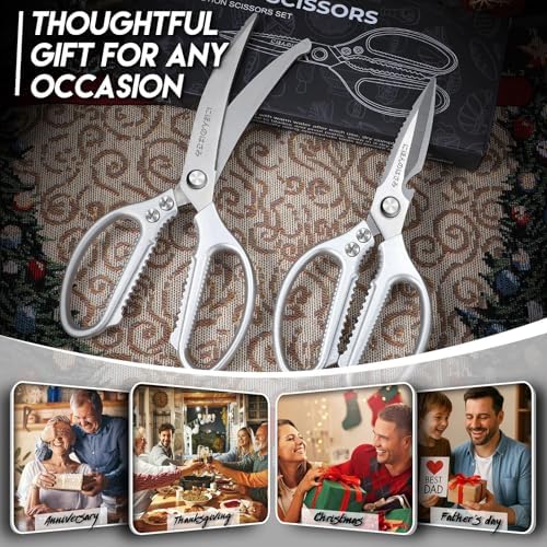 TIJERAS Kitchen Scissors Shears Set - 2PCS Stainless Steel Sharp