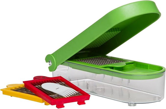 PrepWorks 3-Blade Dice & Slice Chopper – Multi-Function Vegetable and Fruit Cutter, Easy to Use, Stainless Steel Blades, BPA-Free