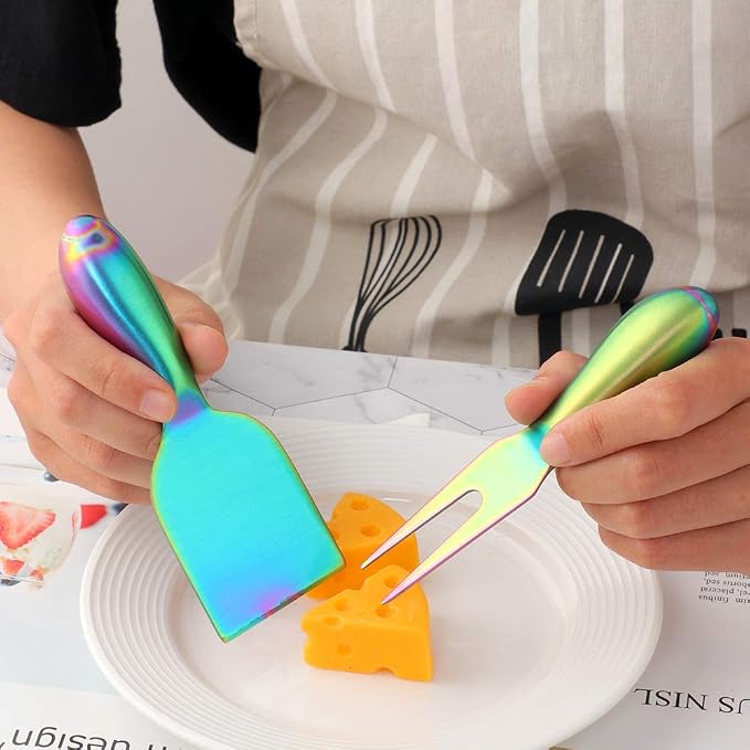 Cheese Knife Set，Stainless Steel Cheese Tool，Ergonomic Design&Easy To Use， for Birthday/Parties/Wedding/Bridal Shower/Housewarming and Anniversary (Symphony)