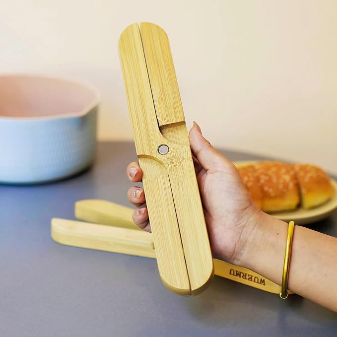 Natural Foldable Bamboo Trivet Set - 2 Trivets, Hot Pads Trivet, Table Solid Bamboo Wood Trivets for Hot Dishes, Pot, Bowl, Teapot, Hot Pot Holders (10 Inch)