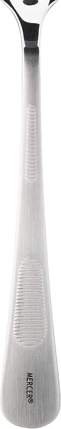 Mercer Culinary 18-8 Stainless Steel Plating Spoon with Solid Bowl, 9 Inch,Silver