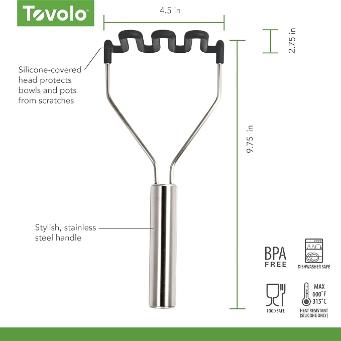 Tovolo, Potato Masher Silicone Charcoal