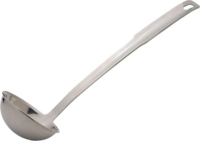 HIC Kitchen Ladle with Long Handle, 18/8 Stainless Steel, 12.5-Inches, 3-Ounce Capacity