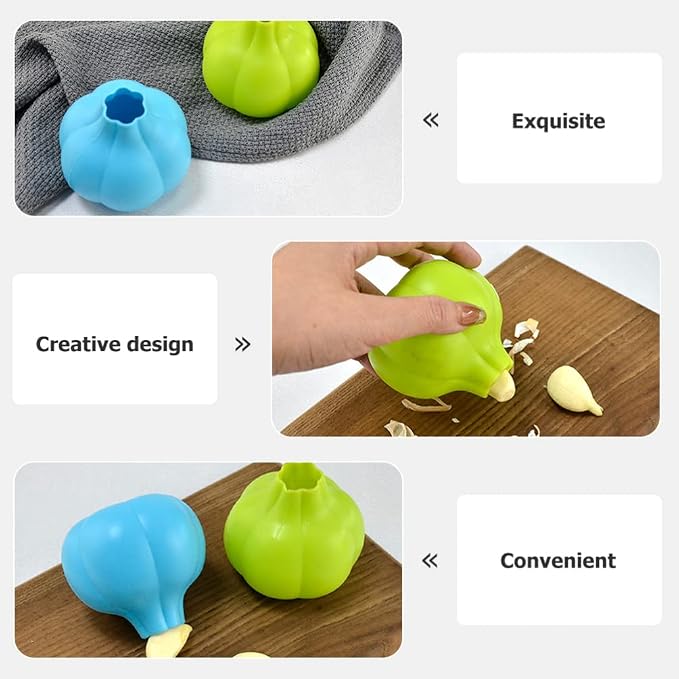 CALLARON Silicone Garlic Peeler 2Pcs Garlic Peeler Silicone Skin Remover Keeper Roller Peeling Tube Skinner Kitchen Tools for Home Restaurant (Assorted Color) Peeler Tube