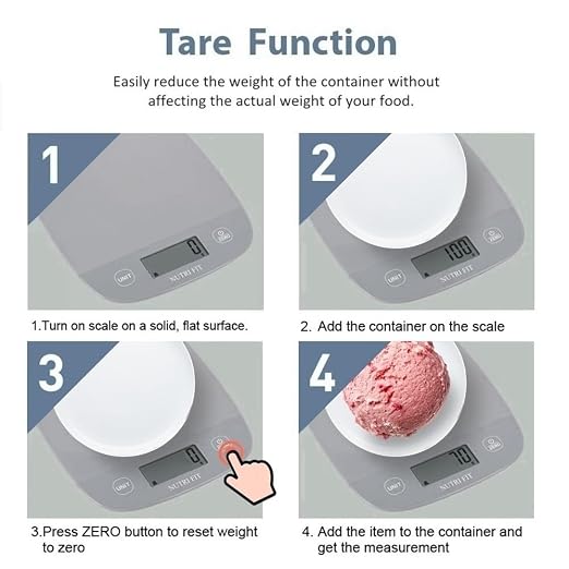 11lb Food Scale Kitchen Scales Digital Weight Grams & Ounces Grey | Ultra-Slim Size, 1g Precision, Max 11lbs, Smart Tare, Baking Cooking Weighing Scale, Portion Control, Hanging Storage