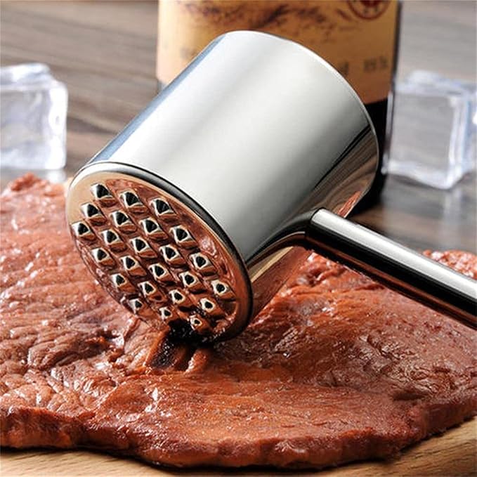 Meat Mallet Meat Tenderizer Tool Meat Pounder 304 Stainless Steel Meat Hammer Heavy Sturdy Meat Pounder for Tenderizing Steak Flattening Bee,Chicken,Pork Poultry Kitchen Mallet Tool