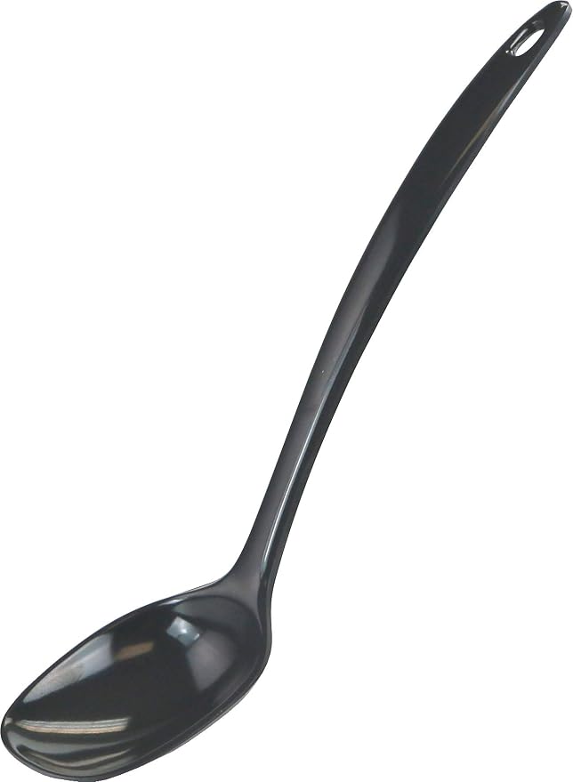Reston Lloyd Cooking Spoon for Serving, Basting, Mixing, Heat Resistant, BPA Free Melamine 11 inch Utensil with Ergonomic Handle, Charcoal