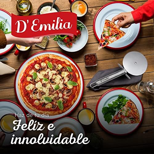 D'Emilia Professional Stainless Steel Pizza Cutter for Kitchen Use, Sharp Wheel 9 cm Diameter, Multipurpose Cutter Easy to Wash and Durable