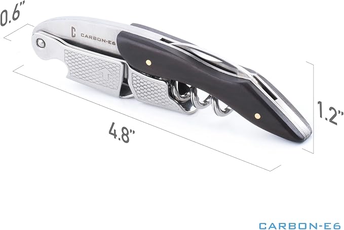 Professional Waiter's Corkscrew Wine-Bottle-Opener (The ultimate wine key for bartenders, servers, sommeliers, connoisseurs, enologists, and all wine enthusiasts) (Ebony)