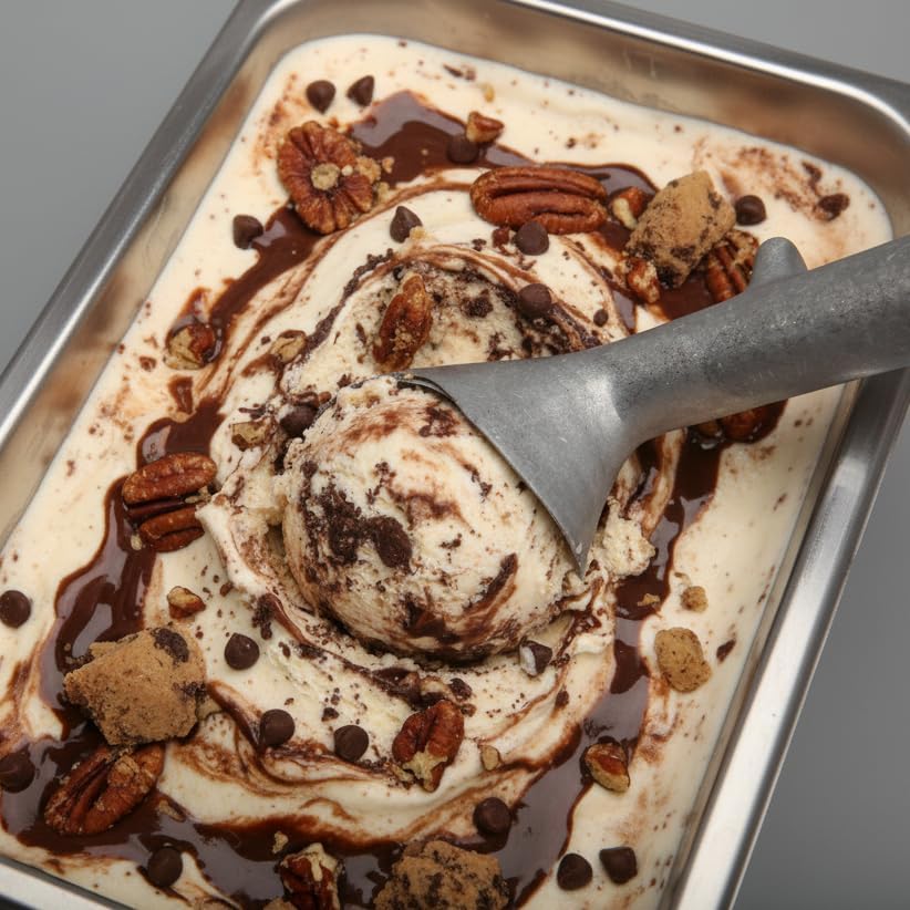 Aluminum Ice Cream Scoop, Heat-Conductive One-Piece Triggerless Scooper, Self-Standing Elevated Head, Ergonomic 7-Inch Handle, Matte Silver