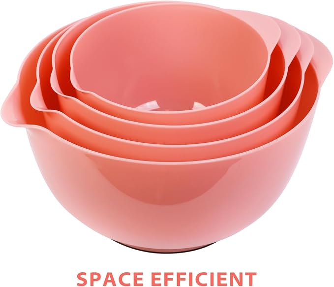 BoxedHome Classic Mixing Bowls Set of 4, 4.5, 3.5, 2.5 and 1.7 quarts | BPA Free Plastic, Microwave Safe