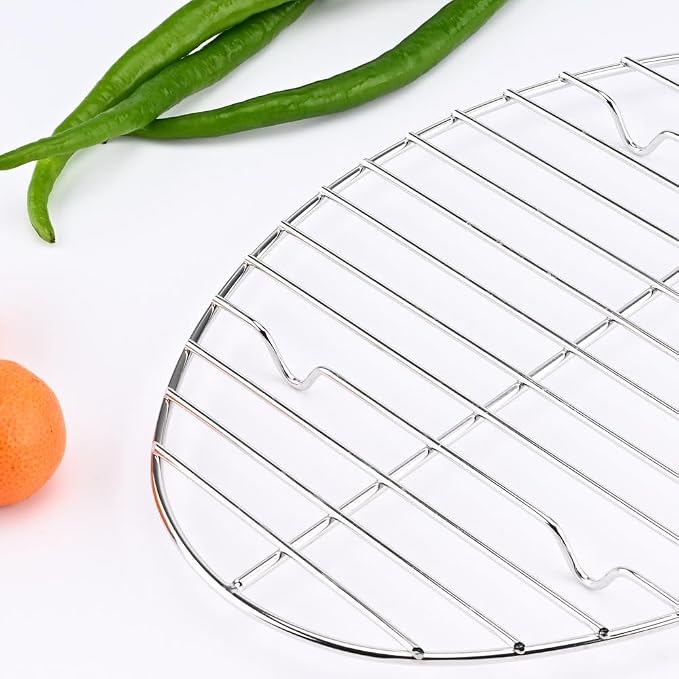 Oval roasting rack,Heavy-Duty Stainless Steel wire rack for roasting pan use,Great for Cooking,Dishwasher Safe & Non-Toxic (12.4inch*8.5inch)
