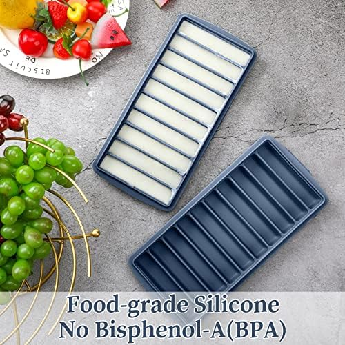 Eaasty 2 Pcs Breastmilk Freezer Storage Baby Food Milk Freezer Trays, Blue