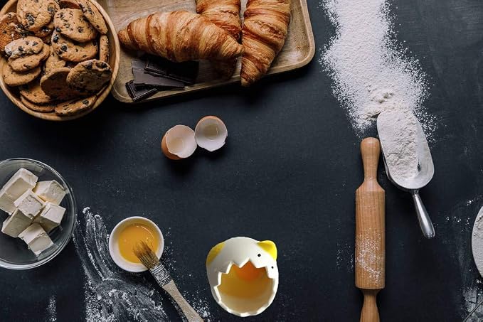 Egg Separator, Upgrade Egg Yolk White Separator, Food Grade Ceramics Egg Sperator Tool for Kitchen Gadget Cooking Baker Tool, Egg strainer, Mayonnaise etc (Yellow)