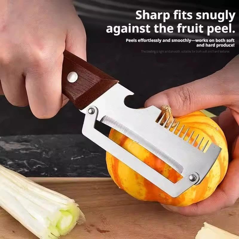 Shredder And Peeler, Multi-Functional Vegetable Peeler, 3-In-1 Ultra Sharp Stainless Steel Cutter, Fruit Shredder And Beer Bottle Opener, Kitchen Tool For Slicing And Shredding