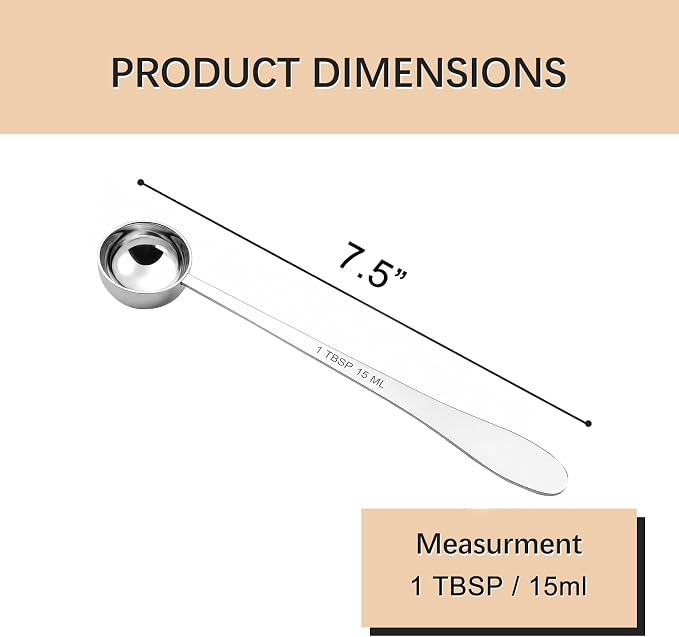 1PCS 1 Tablespoon(1tbsp, 3tsp, 15ml) Single Measuring Spoon, Extra-long Handle Individual Measure Scoop, Stainless Steel Spoons Only
