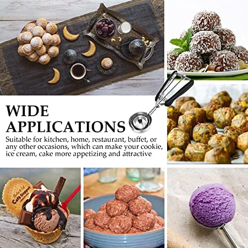 Yinder 4 Pcs Cookie Scoop Set Ice Cream Scooper Cookie Scoops for Baking Include 1/2 /3/4 Tbsp Stainless Steel Scooper with Trigger Release for Baking Cupcake Protein Balls Meatballs Muffin