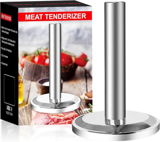 Meat Pounder Tenderizer, 304 Stainless Steel Thickened Weighted Meat Hammer, Round Chicken Flattener Tool ﻿