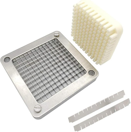 1/4" Replacement Chopper Blade, 440C Stainless Steel Blade for Commercial Vegetable Dicer Fruit Cutter, Interchangeable Blade&Pusher Block Set