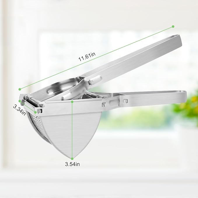 Potato Ricer, Stainless Steel Fruit Masher Heavy Duty Commercial Potato Press Mincer Food Chopper Kitchen Crusher for Mashed Potatoes Fruits Vegetables Yams Carrot