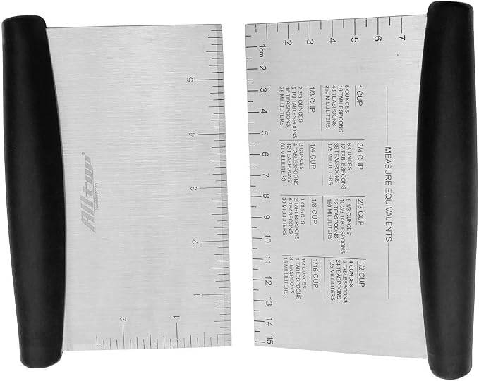 Dough Blender & Bench Scraper,Stainless Steel Kitchen Tool，Set of 2 Pack