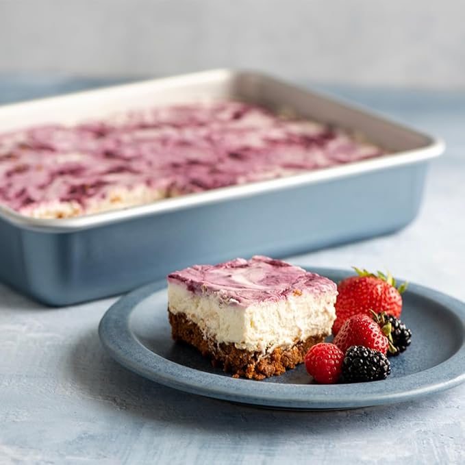 Nordic Ware Brilliant™ Colorful Bakeware 9 x 13 Pan, Nonstick made without PFAS or PTFE for safe cooking; Reinforced steel rim prevents warping