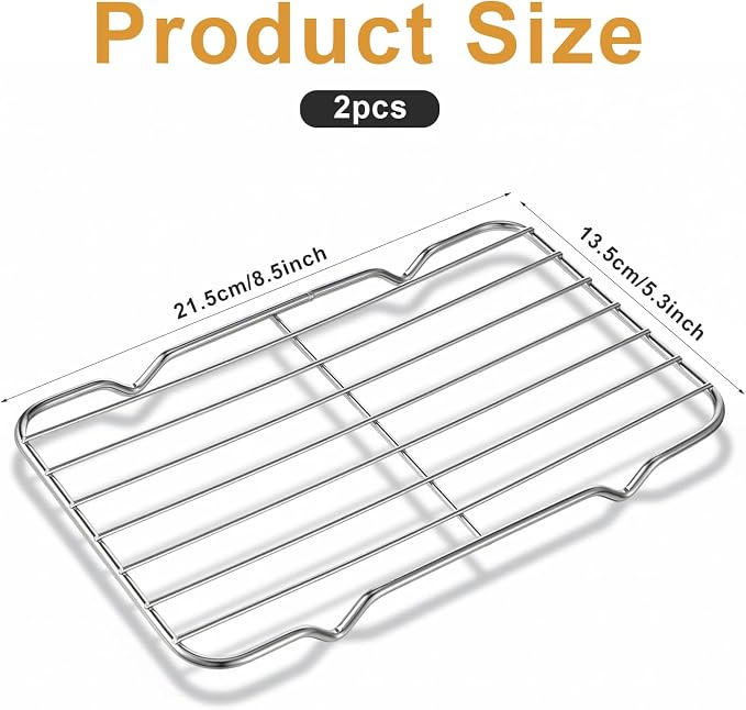 cobee1 Pc Cooling Rack For Baking, Roasting Rack Stainless Steel Wire Racks Cooling With 4 Legs, 5.3 X 8.5 Inch Rectangle Cooking Racks For Baking Cooking Roasting Oven