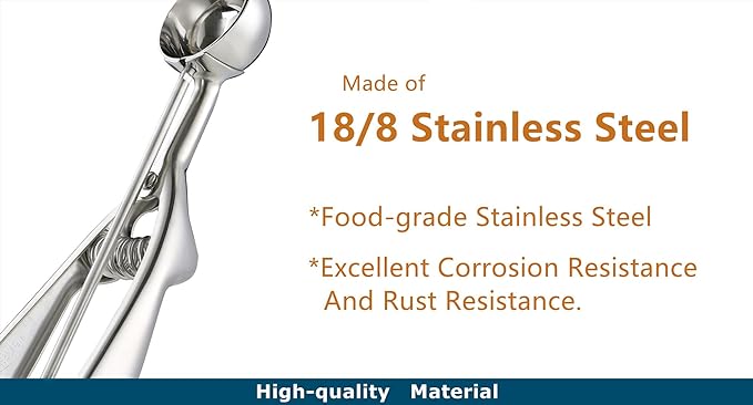 Solula-Stainless-Large-Cupcake-Scoop, Cupcake Muffin Batter Dispenser, Ice Cream Cupcake Muffin Batter Scoop, Food-grade 18/8 Stainless Steel, Size 12
