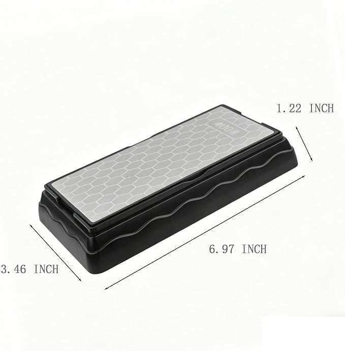 Double-Sided Electroplated Honeycomb Sharpening Stone, 400#/1200# Grit, 6.10in*2.56in, Premium Diamond Whetstone for Kitchen Knives, Hunting Knives & Tools, Wet Dry Use, Professional Blade Sharpener