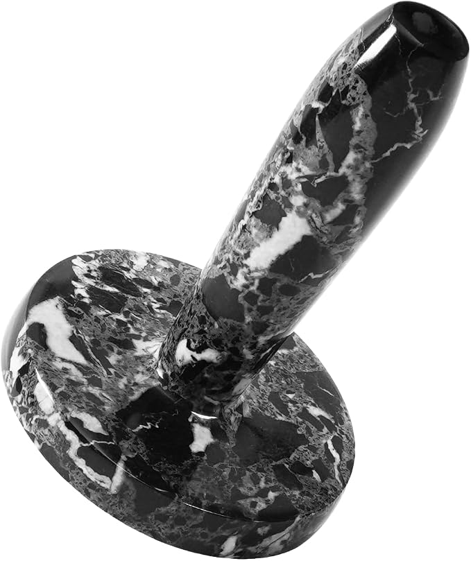 Marble Meat Pounder Tenderizer 5" Inches Black Handmade Round Chicken Flattener Tool - Works Great As A Smash Burger Press - Meat Flattener for Steak, Chicken, Pork
