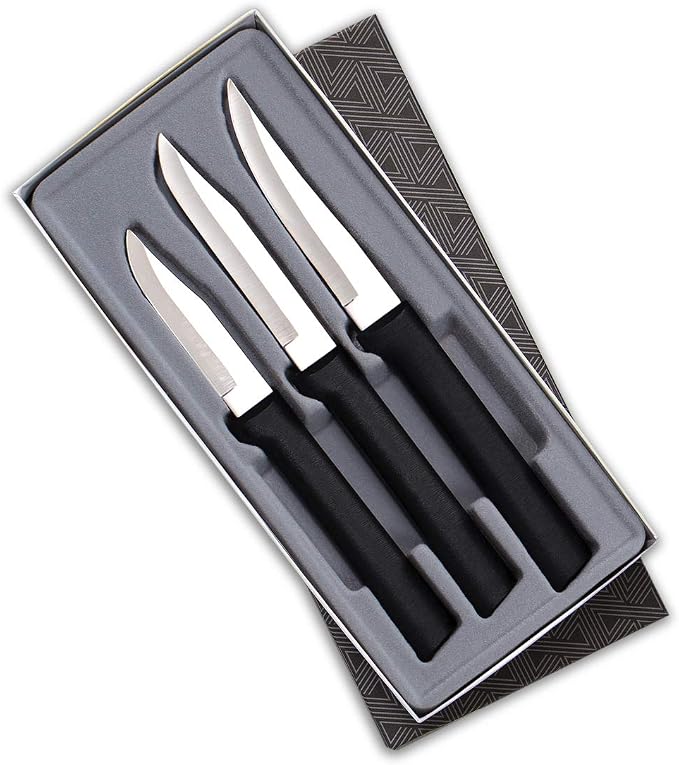 Rada Cutlery Paring Knife Galore Gift Set (G201), 3-Piece Knife Set, Stainless Steel Blades, Black Handle