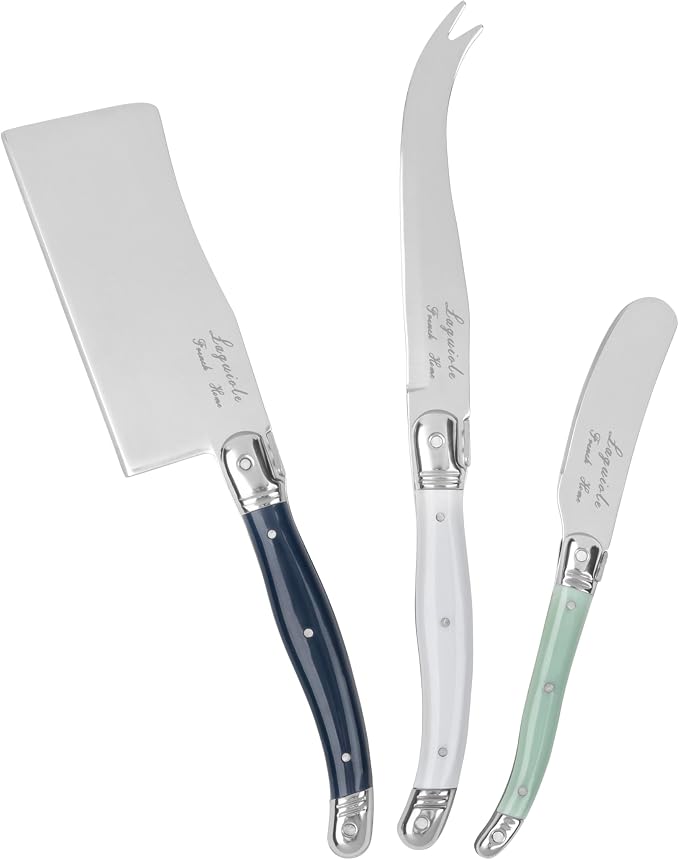 French Home Laguiole Set of 3 Cheese Knives - Sea Salt
