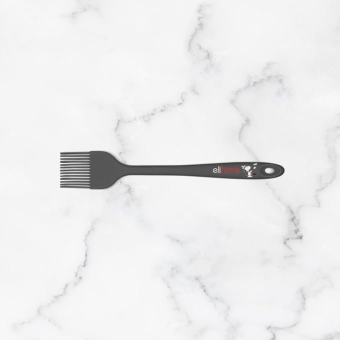 Elihome × Peanuts Silicone Basting Brush (8.75”) – Heat Resistant to 600°F, Food-Grade Platinum Silicone, Seamless 1-Piece Design, Non-Stick Safe, Dishwasher Safe, Dark Grey