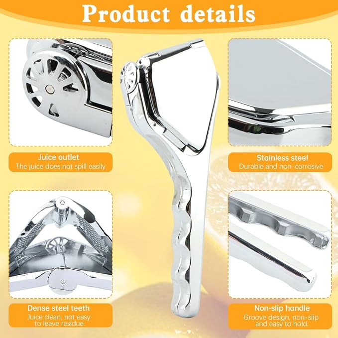 Stainless Steel Lemon Juicer, Manual Lemon Squeezer Handheld Citrus Squeezer Juice Extractor for Citrus Lime Orange