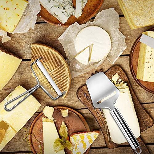 Stainless Steel Wire Cheese Slicer with Cheese Plane Tool for Semi Soft, Semi-Hard Cheeses Kitchen Cooking Tool, Cheese Cutter with Wire, 2 PCS