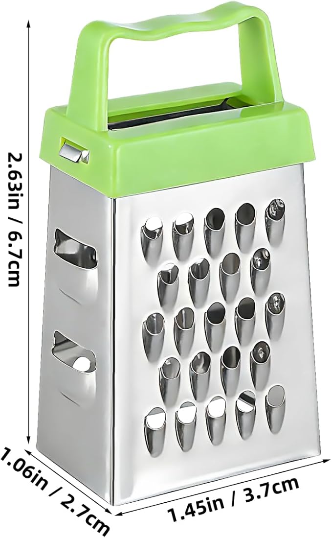 Kichvoe 6-Pack Mini Cheese Grater Set Stainless Steel Box Graters with Non-Slip Handle for Garlic Ginger Vegetable Shredding Slicing Compact Kitchen Tool 2.63X1.45X1.06In
