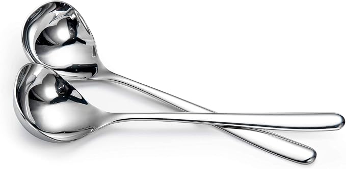 IMEEA 8-Inch Gravy Ladle SUS304 Stainless Steel Serving Ladle, Set of 4
