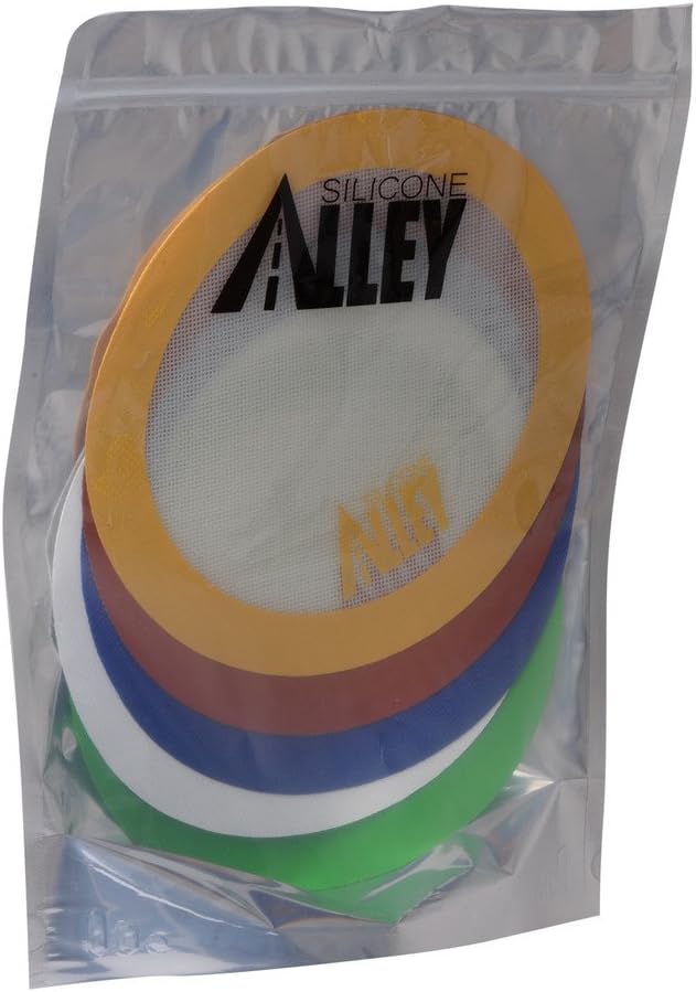 Non-stick Mat Pad [5 Fun Colors] - Silicone Rolling Baking Pastry Placemat Large Round 9.5" - (Value Pack - Set of 5)