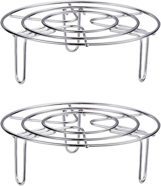 2Pcs Steam Rack, Heavy Duty Steaming Rack Stand, Stainless Steel Round Steamer Cooling Rack Trivet, Pot Steamer Insert Food Stand, Steaming Cookware Accessories(Size:15.5cm/6.1in)