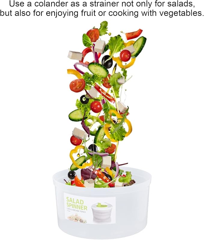 TOPINCN Multifunction Salad Drainer 3L with Bowl Vegetable Washer Dryer Drainer Strainer with Bowl MultiUse Lettuce Spinner for Cooking