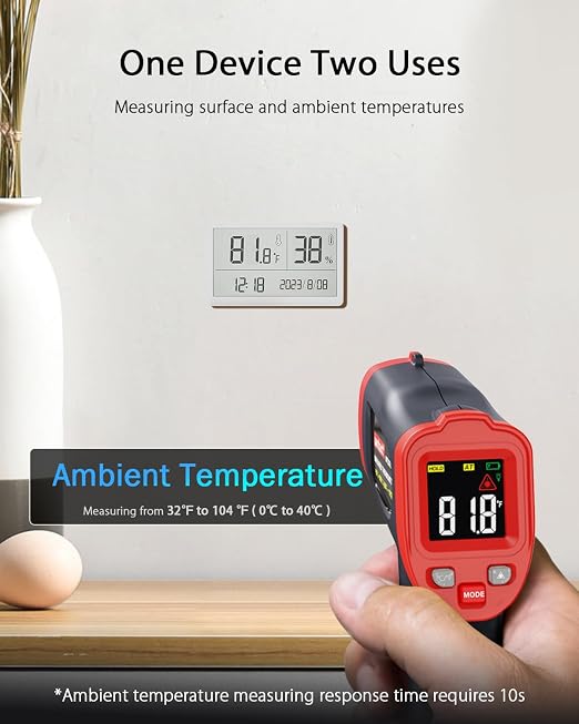 Wintact Infrared Temperature Thermometer Gun, Digital Non-Contact Laser Temp Gun Measuring Surface & Ambient Temperature for Kitchen Cooking Food Pizza Oven Grill Meat -58℉ to 752℉