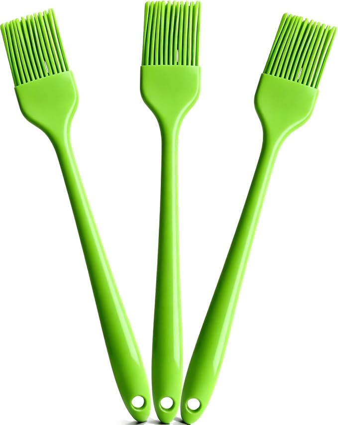 Green Silicone Pastry Basting Brush - Food Grade BPA Free, Heat Resistant Up to 660°F/315°C, Dishwasher Safe Cooking Brush for Baking, BBQ, Grilling, Sauce,Butter,Cake & Bread