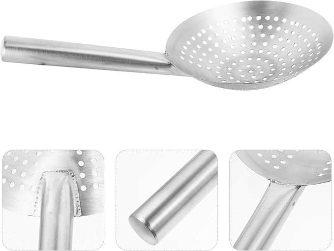 Cabilock Colander Wire Skimmer Strainer Ladle 22cm Skimmer Spoon Round Deep Fryer Basket Pasta Spoon Slotted Ladle Kitchen Gadgets for Kids Cooking Protector Stainless Steel Child