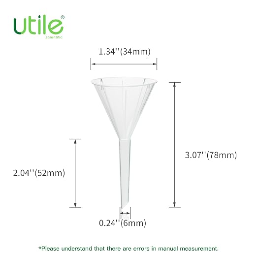 Utile 12pcs Plastic Analytical Funnel Set, PP Material, Top Diameter 30mm, Small Funnel for Lab Bottles, Recreational Activities, 4512.0011.12